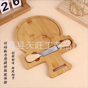 Juego de tablas de queso de bambú Tianwang, 40x25x1,5 cm, de doble cara, para uso doméstico, con cuchillo y tenedor para queso y pan - Product Image 3