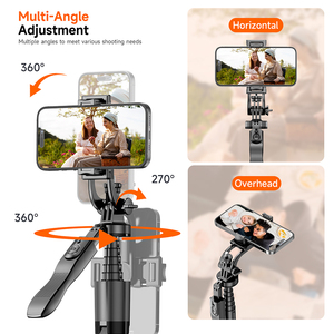 L16-TT 1.8M ไม้เซลฟี่แบบร่มพร้อมขาตั้งกล้อง หมุนได้ 360 องศา พับเก็บได้ ออลอินวัน สำหรับโทรศัพท์มือถือ ไลฟ์สด และวีล็อก - Product Image 4