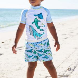 Traje de Baño para Niños al por Mayor, Traje de Baño Protector con Protección Solar UPF, Traje de Baño de Dos Piezas Estampado, Diseño Elástico - Product Image 3