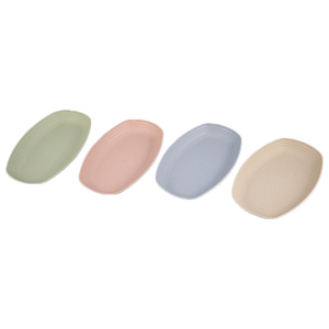 Paja de <span class=keywords><strong>trigo</strong></span> de utensilios de cocina plato vajilla <span class=keywords><strong>Color</strong></span> sólido Oval placa reutilizable cocina placas biodegradables - Product Image 6