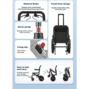 High quality Hospital wheel <b>chairs</b> China Portable Wheelchair Lightweight for the Disabled Manual folding steel Wheelchair - Product Image 5