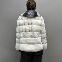 Manteaux en fourrure de lapin Rex véritable pour femmes, luxueux, épais, chauds, en peluche, surdimensionnés, col rabattu, couleur contrastée