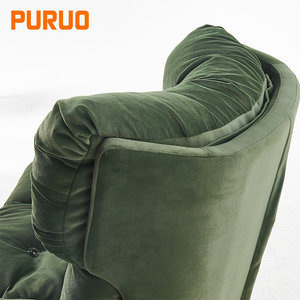 Sillón Individual <span class=keywords><strong>Vintage</strong></span> de Respaldo Alto, Personalizado, de Alta Gama, para Vestíbulo de Hotel, Tapizado en Terciopelo, con Respaldo Curvo y Brazos con Diseño de Cabeza de Tigre - Product Image 5