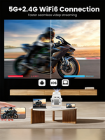 Mini projecteur vidéo A86W 4K - Projecteur intelligent portable LED WiFi sans fil pour la maison, système d'écran miroir Full HD
