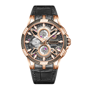 นาฬิกาควอทซ์ย้อนยุคของผู้ชายหรูหราสำหรับ Ouroboros 5 ATM แบรนด์แฟชั่นกันน้ำมาใหม่หน้าปัดแร่คริสตัล45มม. - Product Image 1