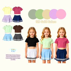 Conjunto de Falda Deportiva para Niñas, Estilo Yoga, con Bordes a Rayas Clásicos, Ropa Deportiva Infantil, Conjunto de <span class=keywords><strong>Dos</strong></span> Piezas para Bebés - Product Image 1