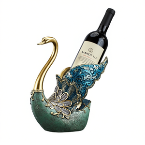 Porte-bouteilles en résine Swan, porte-vin multicolore, décoration de bar élégante - Product Image 1