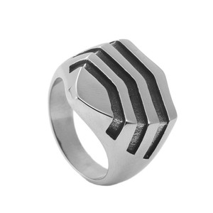 yunnique Men's <b>Titanium</b> Steel Shield <b>Ring</b> Silver Geometric Retro Punk Style Jewelry Gift 213006 - Product Image 5