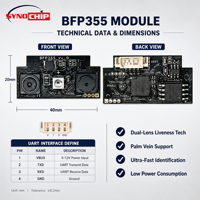Module biométrique binoculaire BFP355 Linux USB LCD avec détection de vitalité et capteur de veine palmaire pour contrôle d'accès par reconnaissance faciale