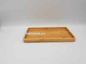 Plateau de service rectangulaire en bambou 33x23x1.85 cm-Plateau naturel écologique pour la nourriture, le thé, la décoration intérieure - Product Image 3