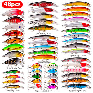 Nouveaux Leurres de Pêche Durs Kits d'Appâts Minnow Wobbler Crankbaits Couleurs Mixtes Hameçons Triples Matériel de Pêche Ensemble d'Appâts Durs - Product Image 4
