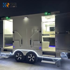 Remorque de <span class=keywords><strong>douche</strong></span> mobile, toilettes portables à 2 portes, remorque de toilettes mobiles avec lavabo pour mariage, fête, parc - Product Image 3