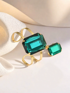 Set di Bracciale e Anello con Rubini ed Emeraldi Esagerati - Set di <span class=keywords><strong>Gioielli</strong></span> da Donna in Edizione Limitata NZBR-0006 - Product Image 4