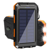 Batterie externe solaire TKTEMU en plastique 20 000 mAh Modèle C3 Lampe de camping Chargeur portable extérieur Sortie 10W Multi-standards