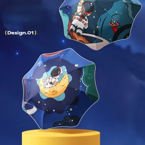 Ombrello Pieghevole a Tre Sezioni Anti-Rimbalzo 2026 per Bambini, Angoli Arrotondati di Sicurezza, Strisce Riflettenti per Sole e Pioggia - Product Image 3