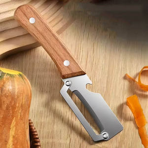 Éplucheur de fruits dentelé à manche en <span class=keywords><strong>bois</strong></span> promotionnel pour pommes de terre, fruits, légumes, asperges, melon d'hiver - Product Image 1