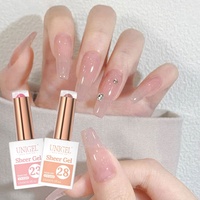 Pour Unigel Private Label Nude Rose Translucide UV Gel Polish Set Ice Jelly Semi-Permanent Sheer Nude Wholesale