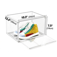 Organizador de Zapatos DAYOOH de 34*26*19cm, Caja de Zapatos Multifuncional de Acrílico Transparente con Tapa Lateral Magnética, Apilable y Portátil