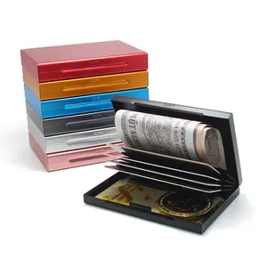Caja de tarjeta de aluminio inteligente con bloqueo RFID, caja de metal para tarjetas bancarias de crédito, billetera Anti RFID, tarjetero, artículos de regalo para negocios