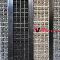 Tapis de porte moderne en polypropylène robuste, géométrique, imperméable, adapté aux animaux domestiques, écologique, antidérapant, avec envers en caoutchouc, résistant aux taches
