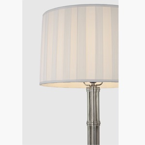 Transitional Silver Column Table <b>Lamp</b> Classic Vertical Stripe <b>Shade</b> Table <b>Lamp</b> for Villa Entryway Hotel Interior Lighting - Product Image 2
