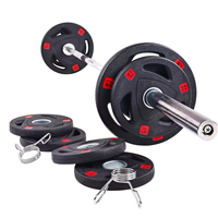Barre de musculation portable, durable et écologique, équipement de gym, plaques de poids avec revêtement en caoutchouc pour la salle de sport à domicile