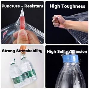 Film étirable transparent de qualité industrielle, haute brillance, renforcé, adhésif, pour moulage par soufflage, en rouleau jumbo, pour usage manuel et industriel, vente en gros - Product Image 3