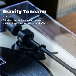 Máy hát đĩa than cổ điển chất lượng âm thanh cao, truyền động bằng dây đai, kiểu retro, hỗ trợ 33/45 vòng/phút, bàn xoay bán tự động, máy nghe nhạc vinyl - Product Image 4