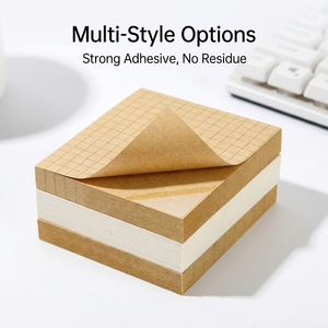 Ruled and Squared Kraft Paper Sticky Notes Checklist Pattern Brown Memo <strong>Pad</strong> 80gsm Recycled Paper Scratch <strong>Pad</strong> for <strong>Study</strong> Notes - Product Image 1