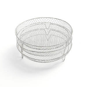 Rejilla para freidora de aire, redonda, de acero inoxidable 304, de tres capas, apilable, fácil de limpiar, para freidoras de aire - Product Image 2