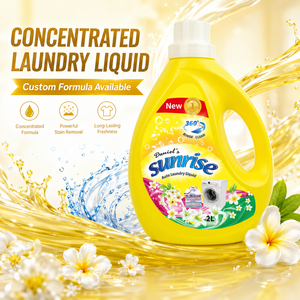 Détergent liquide concentré jaune pour vêtements, lessive liquide, <span class=keywords><strong>savon</strong></span> liquide en bouteille jaune, 2L/bouteille - Product Image 3