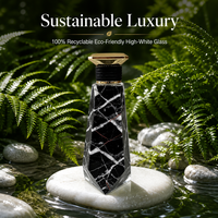 Flacon de parfum en verre mat personnalisé de 100 ml, flacon de parfum de luxe en marbre noir, emballage cosmétique haut de gamme en gros, couleur personnalisée