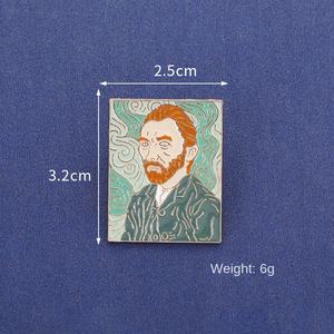 Broche en métal <span class=keywords><strong>Van</strong></span> <span class=keywords><strong>Gogh</strong></span> Tournesol Insigne d'artisanat en métal mignon avec impression personnalisée pour l'utilisation de la décoration de pièces de monnaie avec motif gravé - Product Image 2