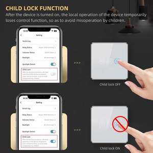 Première sortie mondiale : Interrupteur intelligent Tuya WIFI avec réglage de la <span class=keywords><strong>couleur</strong></span> de l'éclairage d'ambiance, interrupteurs muraux tactiles Zigbee, statistiques d'électricité - Product Image 4