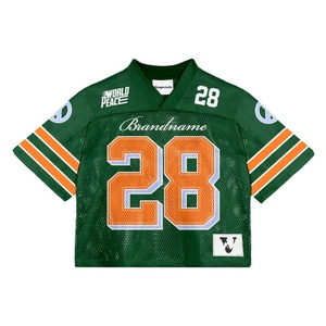 เสื้อเจอร์ซีย์ฟุตบอลอเมริกันย้อนยุคแบบครอป ผ้าตาข่ายคุณภาพสูง พิมพ์ลายแบบซับลิเมชั่น สำหรับทีมกีฬา - Product Image 1
