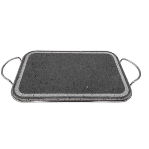 PLAQUE EN PIERRE DE LAVE avec CADRE RECTANGULAIRE 35x22x1.5 cm pour Tournage d'Outils - Product Image 1