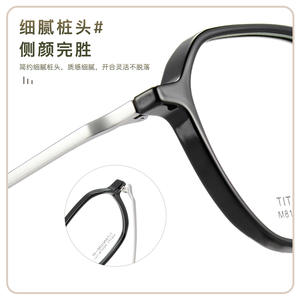 Montures de lunettes octogonales dégradées vert-blanc bicolores M8171 en titane IP, monture complète unisexe en acrylique transparent - Product Image 3