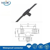Connecteurs d'équipement intelligent pour l'aquaculture et l'élevage porcin HE SHENG JIA XING, câbles de type T étanches IP67 à 2, 3 et 4 broches