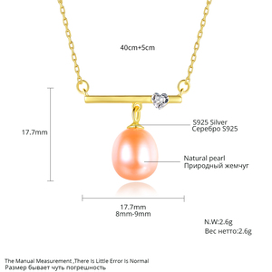 PAG & <span class=keywords><strong>MAG</strong></span> Custom Pearlสร้อยคอCreationary BalanceหัวใจCubic Zirconiaสร้อยคอ18K Gold Platedสำหรับของขวัญผู้หญิง - Product Image 2