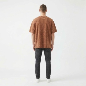 Camiseta vintage de manga corta con cuello redondo y lavado ácido, estilo streetwear, con logo personalizado para hombre, camiseta oversize de algodón lavado para hombre - Product Image 6