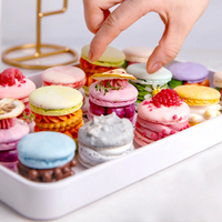 3.7CM mélange couleur 48 pièces/boîte coloré Macaron cuit au four Dessert gâteau décoration bébé fête mariage approvisionnement