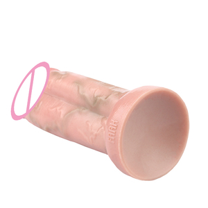FAAK Dildo kepala ganda realistis dengan pengisap kuat untuk wanita masturbasi kulit <span class=keywords><strong>Penis</strong></span> buatan - Product Image 5