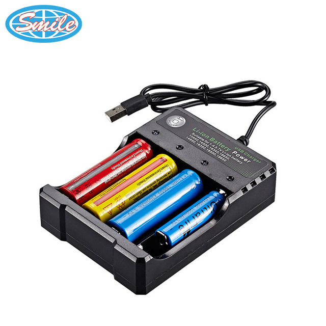 18650 Battery Charger 4 Slots 2 Slots Smart Charger Usb Cable 3.7V 4.2V Lithium Battery Independent Charger 14500 16650