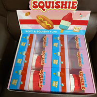 Jouet Squishy Géant en Forme de Sucette Fusée, Crayon Géant et Burger, à Remontée Lente, Motif Trois Rayures Rouge Blanc Bleu, Forme Cône et Pointe Ronde, Vente en Gros