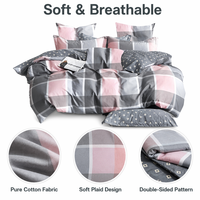 Parure de lit en coton élégante classique Gris et Blanc double face pour B&B, livraison directe UE, 3 pièces - Stock Pologne
