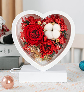 Real Natural Valentine's Day &amp; Mother's Day Gift Box Eternal Immortal Long Life Forever <strong>Roses</strong> Preserved <strong>Rose</strong> Heart Box - Product Image 3