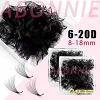 Abonnie 0.05 Long Stem Loose Lash Fans 500 Mink Pro Made Fans Extensions de cils à base fine et pointue Promade Lash Extension Fans