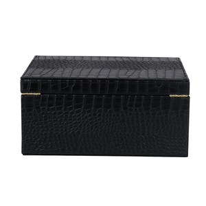 Hộp trang trí bằng da hình chữ nhật màu đen, có thể tùy chỉnh, hộp đựng kỷ niệm, hộp lưu trữ quà lưu niệm - Product Image 5