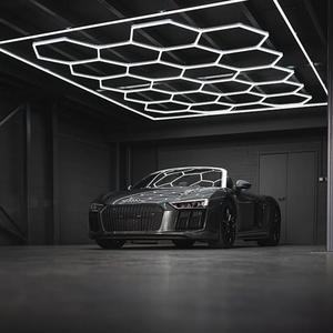 14 Hexagons 110v-<b>240v</b> Moulding Hexagonal <b>Work</b> <b>Light</b> Ceiling <b>Led</b> Honeycomb Garage <b>Light</b> For Office Car Wash Auto Beauty Shop - Product Image 1