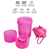 Bouteille shaker de protéines en plastique sans BPA avec logo personnalisé, boule mélangeuse et couvercle à poignée pour la gym et le sport – Vente en gros